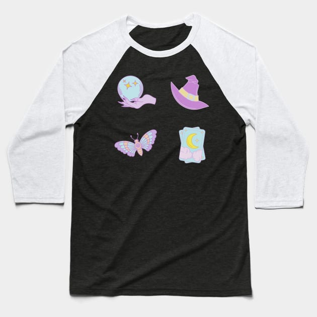 Pastel Witch Baseball T-Shirt by Illume Stickers